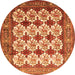 Square Persian Orange Traditional Rug, tr853org