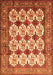 Serging Thickness of Machine Washable Persian Orange Traditional Area Rugs, wshtr853org