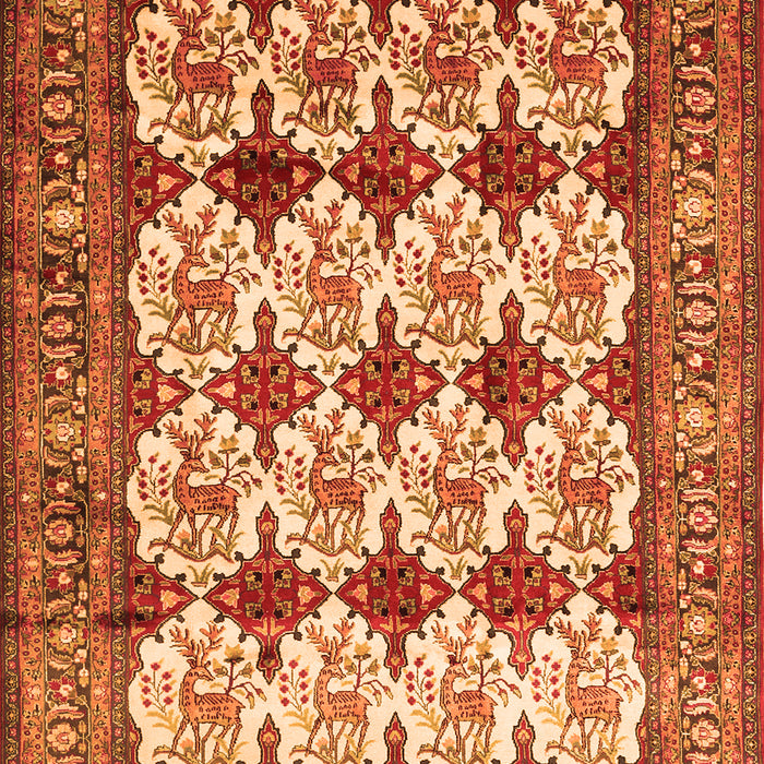 Serging Thickness of Machine Washable Persian Orange Traditional Area Rugs, wshtr853org