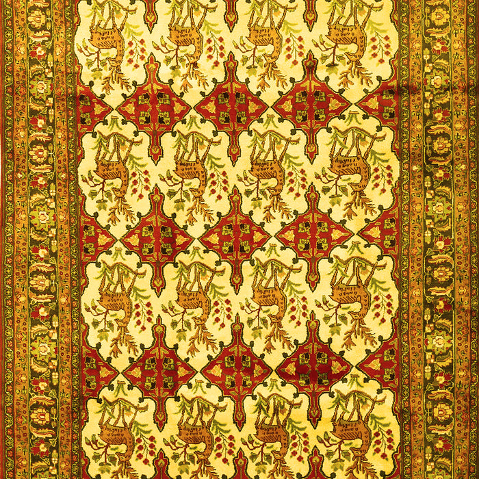 Machine Washable Persian Yellow Traditional Rug, wshtr853yw