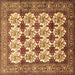 Square Persian Brown Traditional Rug, tr853brn