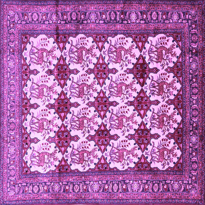 Square Persian Purple Traditional Rug, tr853pur
