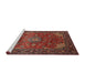 Sideview of Machine Washable Traditional Rust Pink Rug, wshtr854