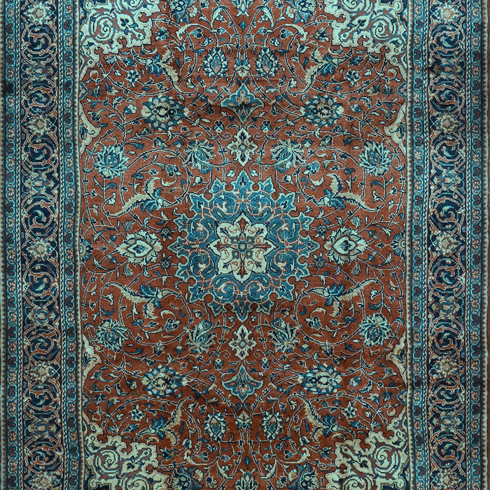 Machine Washable Persian Light Blue Traditional Rug, wshtr854lblu
