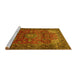 Sideview of Machine Washable Persian Yellow Traditional Rug, wshtr854yw