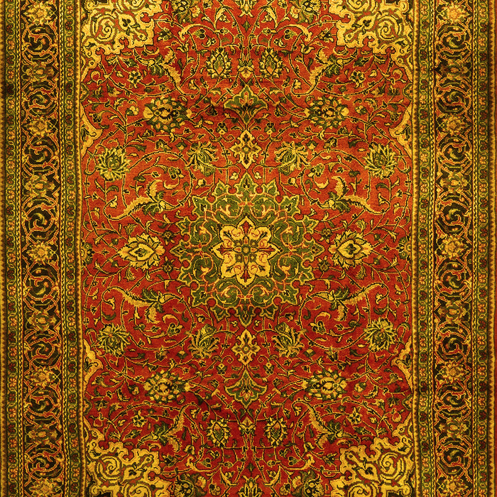 Machine Washable Persian Yellow Traditional Rug, wshtr854yw