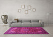 Machine Washable Persian Pink Traditional Rug in a Living Room, wshtr854pnk