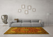 Machine Washable Persian Yellow Traditional Rug in a Living Room, wshtr854yw