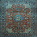 Square Persian Light Blue Traditional Rug, tr854lblu