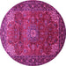 Round Machine Washable Persian Pink Traditional Rug, wshtr854pnk