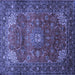 Square Persian Blue Traditional Rug, tr854blu