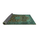 Sideview of Persian Turquoise Traditional Rug, tr854turq