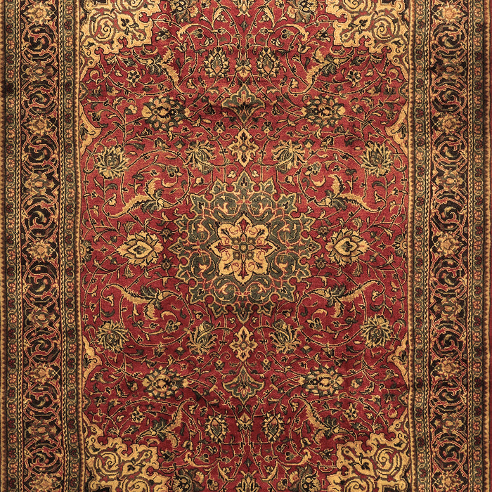 Machine Washable Persian Brown Traditional Rug, wshtr854brn