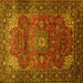 Square Persian Yellow Traditional Rug, tr854yw