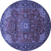 Round Persian Blue Traditional Rug, tr854blu