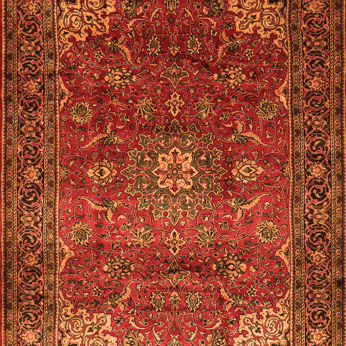 Serging Thickness of Machine Washable Persian Orange Traditional Area Rugs, wshtr854org