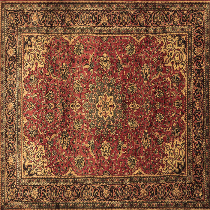 Square Machine Washable Persian Brown Traditional Rug, wshtr854brn