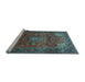 Sideview of Machine Washable Persian Light Blue Traditional Rug, wshtr854lblu