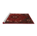 Sideview of Machine Washable Traditional Tomato Red Rug, wshtr855