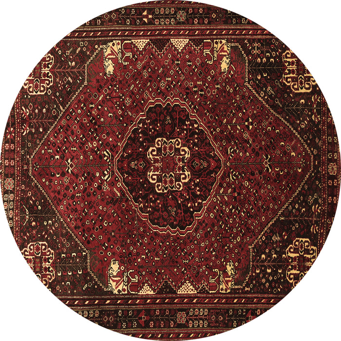 Round Persian Brown Traditional Rug, tr855brn