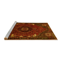 Sideview of Machine Washable Persian Yellow Traditional Rug, wshtr855yw