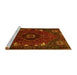 Sideview of Machine Washable Persian Yellow Traditional Rug, wshtr855yw