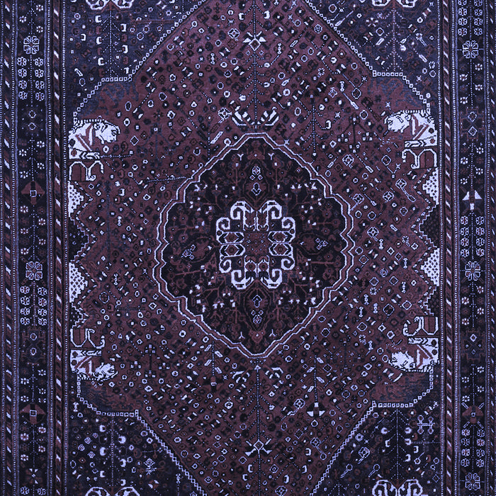 Machine Washable Persian Blue Traditional Rug, wshtr855blu