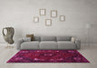 Machine Washable Persian Pink Traditional Rug in a Living Room, wshtr855pnk