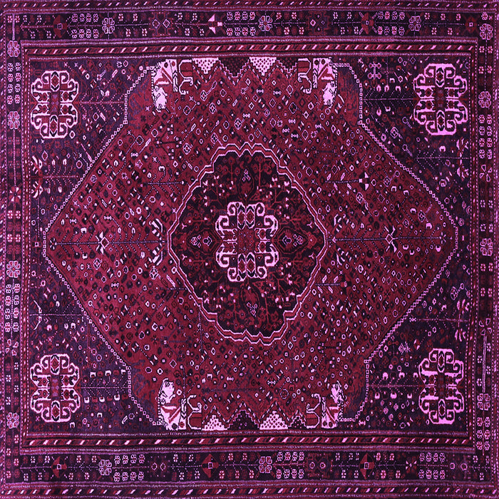 Square Machine Washable Persian Purple Traditional Area Rugs, wshtr855pur