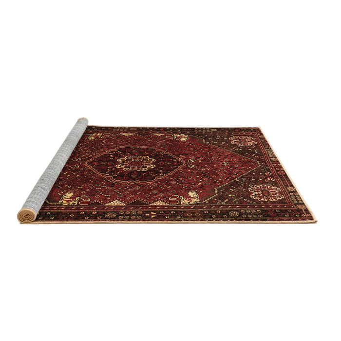 Sideview of Machine Washable Persian Brown Traditional Rug, wshtr855brn