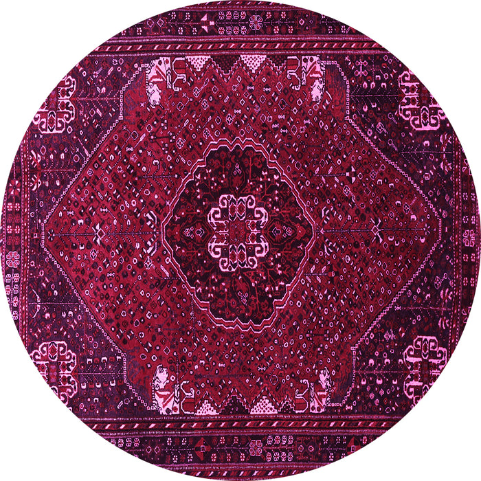 Round Persian Pink Traditional Rug, tr855pnk