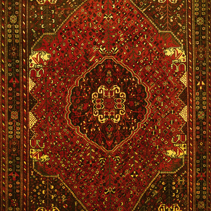 Machine Washable Persian Yellow Traditional Rug, wshtr855yw