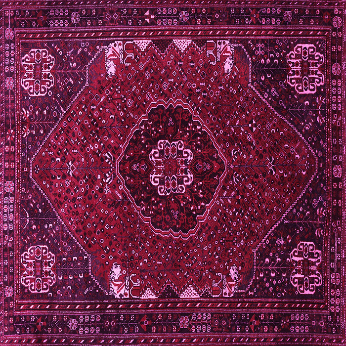 Square Machine Washable Persian Pink Traditional Rug, wshtr855pnk
