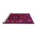 Sideview of Machine Washable Persian Pink Traditional Rug, wshtr855pnk