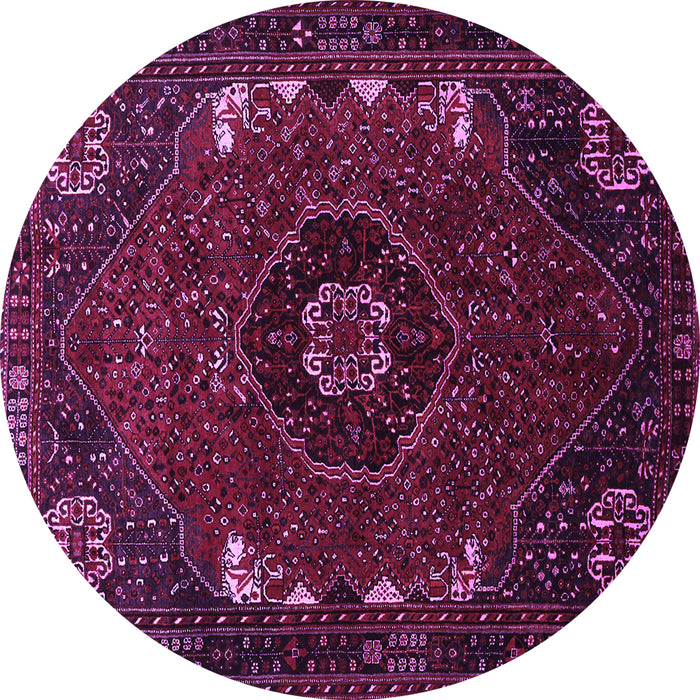 Round Persian Purple Traditional Rug, tr855pur