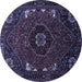 Round Persian Blue Traditional Rug, tr855blu