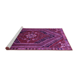 Sideview of Machine Washable Persian Purple Traditional Area Rugs, wshtr856pur
