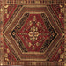 Square Persian Brown Traditional Rug, tr856brn