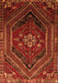 Serging Thickness of Machine Washable Persian Orange Traditional Area Rugs, wshtr856org