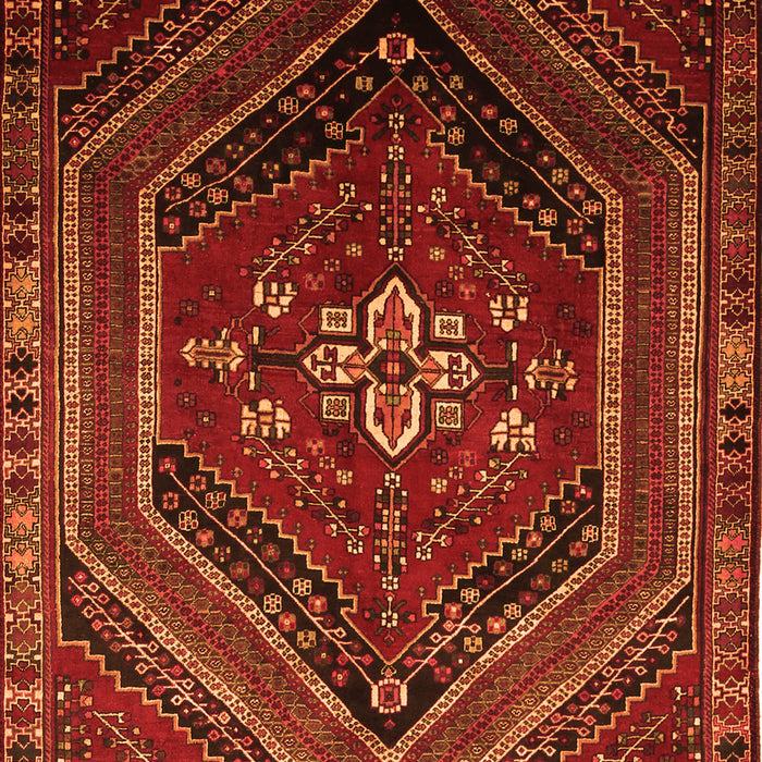 Serging Thickness of Machine Washable Persian Orange Traditional Area Rugs, wshtr856org