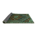 Sideview of Persian Turquoise Traditional Rug, tr856turq