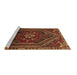 Sideview of Machine Washable Persian Brown Traditional Rug, wshtr856brn