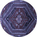 Round Persian Blue Traditional Rug, tr856blu