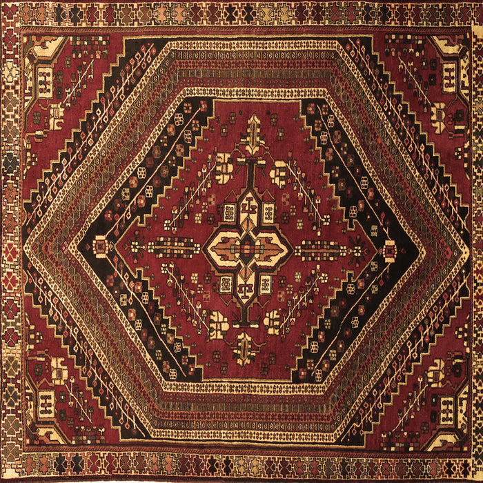Square Machine Washable Persian Brown Traditional Rug, wshtr856brn