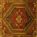 Square Persian Yellow Traditional Rug, tr856yw