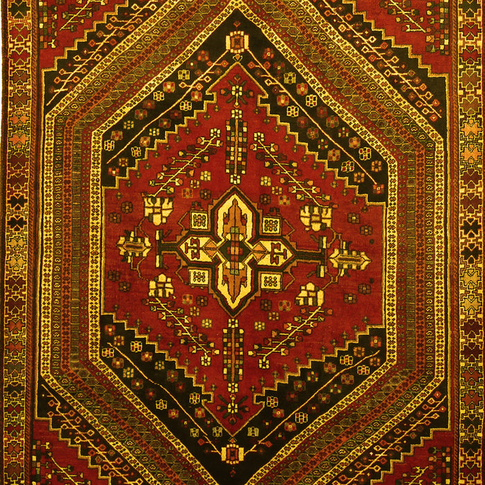 Machine Washable Persian Yellow Traditional Rug, wshtr856yw