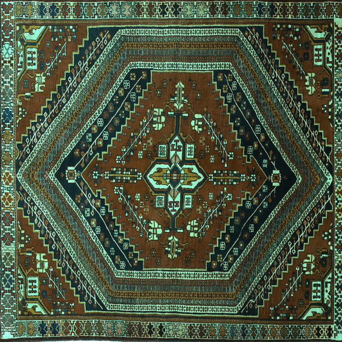 Square Persian Turquoise Traditional Rug, tr856turq