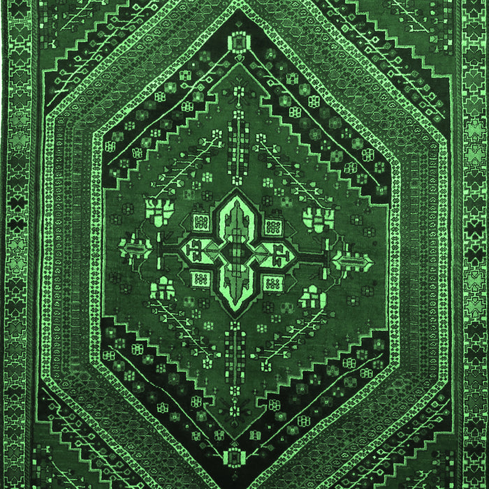 Machine Washable Persian Emerald Green Traditional Area Rugs, wshtr856emgrn
