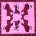 Square Animal Pink Traditional Rug, tr857pnk