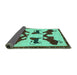 Sideview of Animal Turquoise Traditional Rug, tr857turq